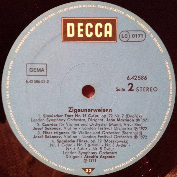 DECCA 6.42586 - Various - Zigeunerweisen Ungarische Tänze - Czar - Image 4