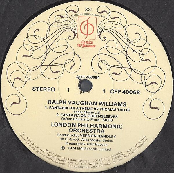 Classics For Pleasure CFP 40068 - Ralph Vaughan Williams, Sir Mi - Image 3