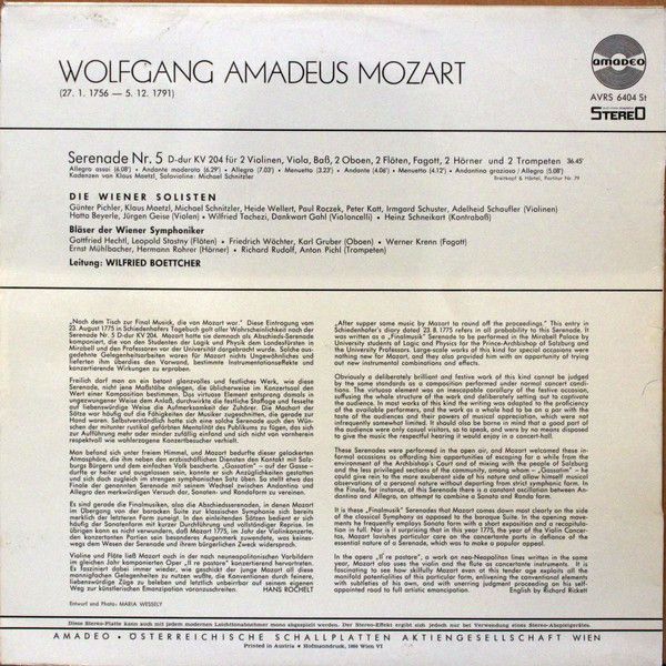 Amadeo AVRS 6404 St - Wolfgang Amadeus Mozart, Die Wiener Solist - Image 2