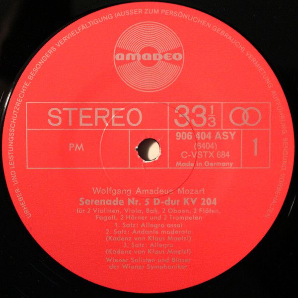 Amadeo AVRS 6404 St - Wolfgang Amadeus Mozart, Die Wiener Solist - Image 3