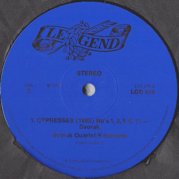 Legend LGD 016 - Antonín Dvořák, Dvořák Quartet, Josef Koďousek - Image 4