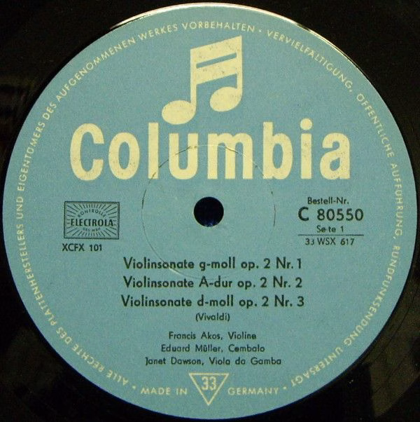 Columbia C 80 550 - Antonio Vivaldi, Francis Akos, Eduard Müller - Image 4