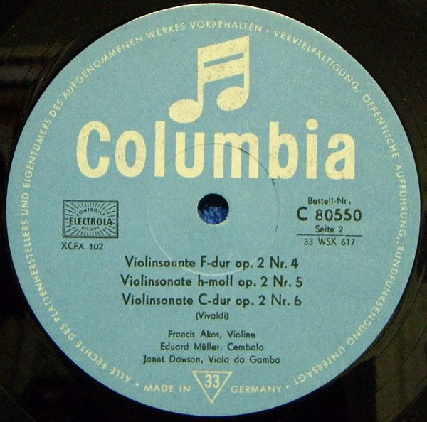 Columbia C 80 550 - Antonio Vivaldi, Francis Akos, Eduard Müller - Image 5