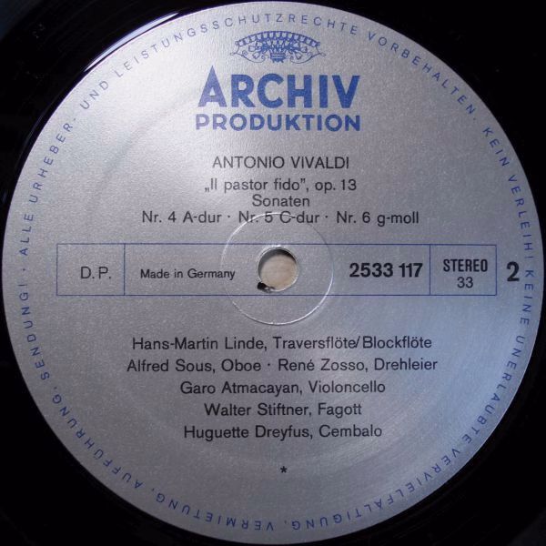 Archiv Produktion 2533 117 - Antonio Vivaldi - 6 Sonaten Op. 13 - Image 4