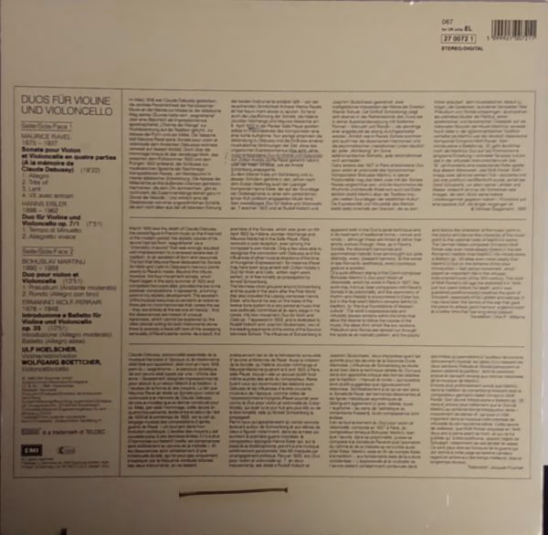EMI 27 0072 1 - Maurice Ravel, Hanns Eisler, Wolfgang Boettcher, - Image 2