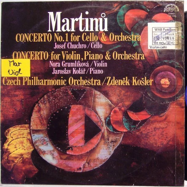 Supraphon 1 10 1348 - Bohuslav Martinů - Concerto No. 1 For Cell