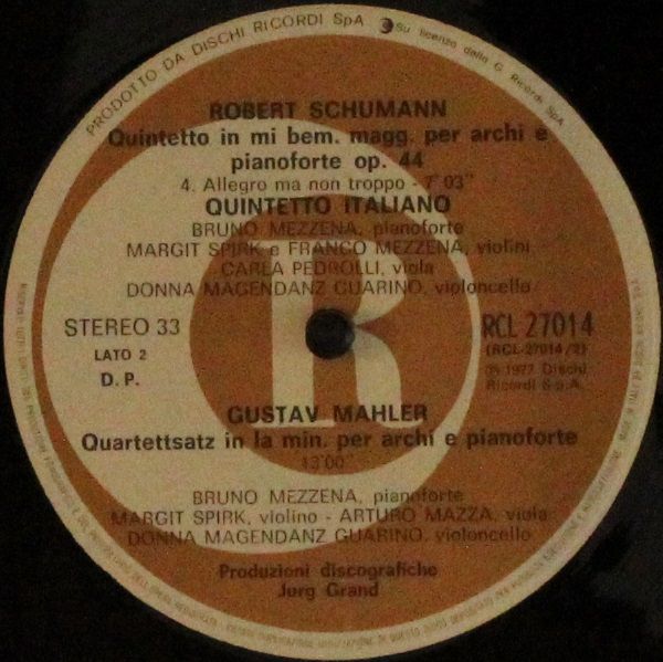 Ricordi RCL 27014 - Robert Schumann, Gustav Mahler, Quintetto It - Image 3