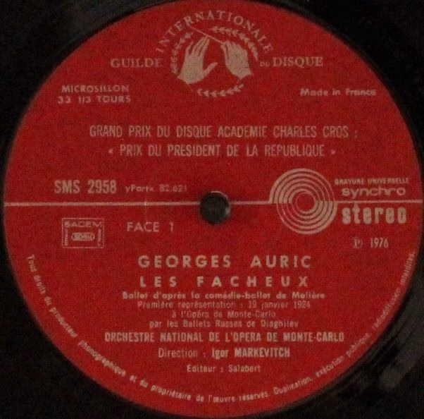 Guilde Internationale Du Disque SMS 2958 - Georges Auric, Henri - Image 6