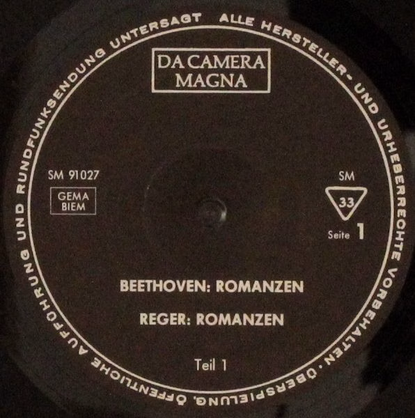 Da Camera Magna SM 91027 - Ludwig van Beethoven, Max Reger, Erig - Image 3