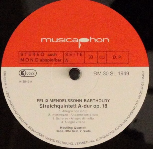 Musicaphon BM 30 SL 1949 - Felix Mendelssohn-Bartholdy, Heutling - Image 4
