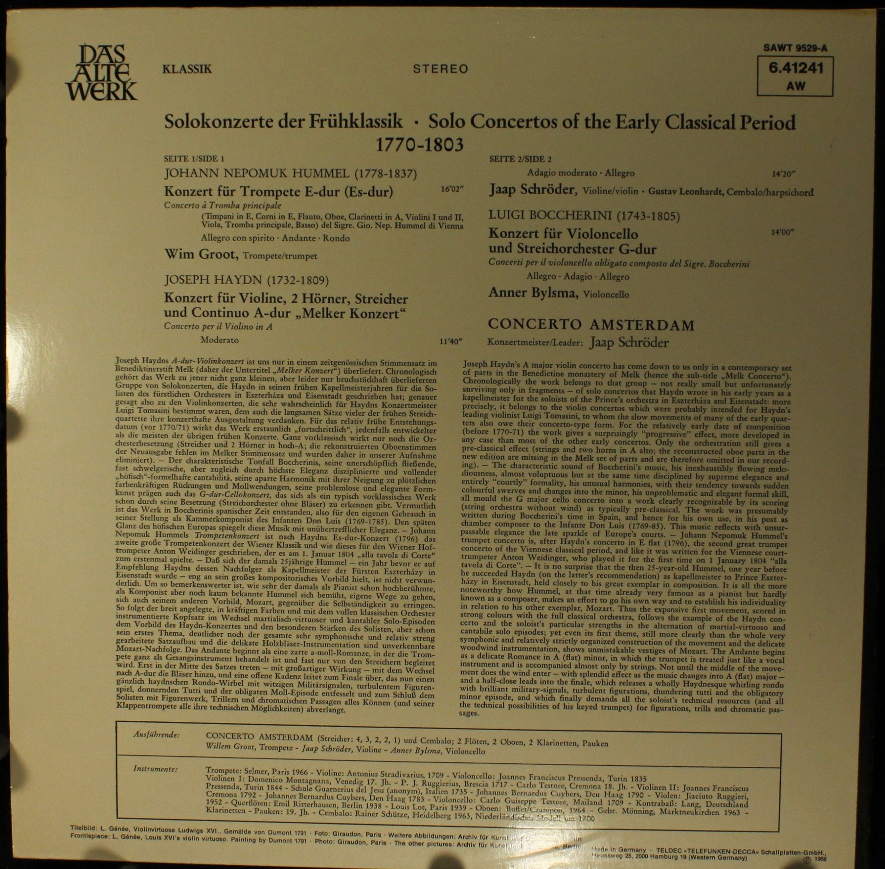 Telefunken 6.41241 - Johann Nepomuk Hummel, Joseph Haydn, Luigi - Image 4