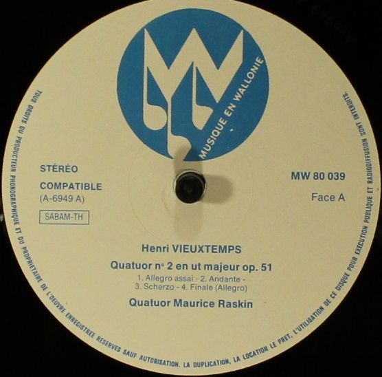 Musique en Wallonie MW 80039 - Henri Vieuxtemps, Quator À Cordes - Image 5