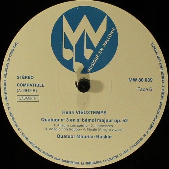 Musique en Wallonie MW 80039 - Henri Vieuxtemps, Quator À Cordes - Image 6