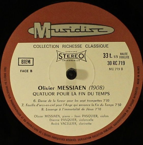 Musidisc 30 RC 719 - Olivier Messiaen, Olivier Messiaen, Jean Pa - Image 4