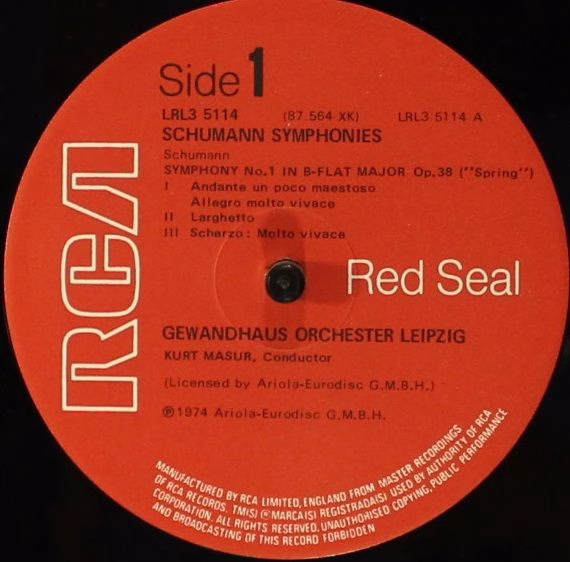 RCA LRL3 5114 - Gewandhausorchester Leipzig, Kurt Masur - Schuma - Image 2