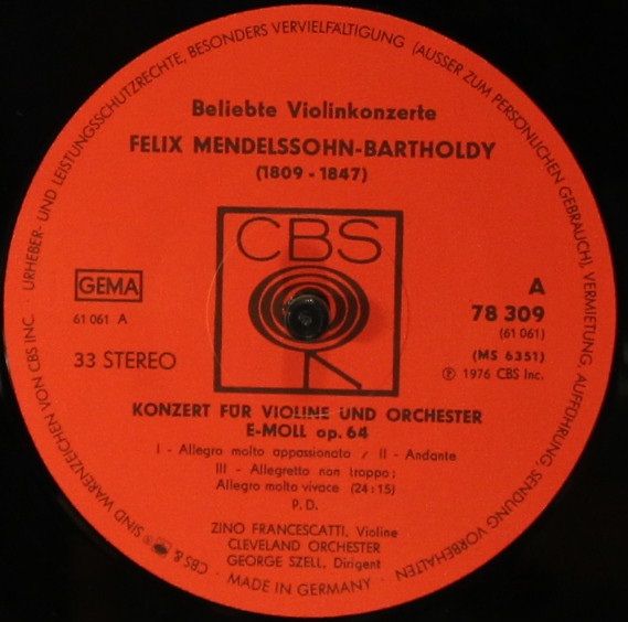 CBS 78309 - Various - Beliebte Violinkonzerte - Image 10