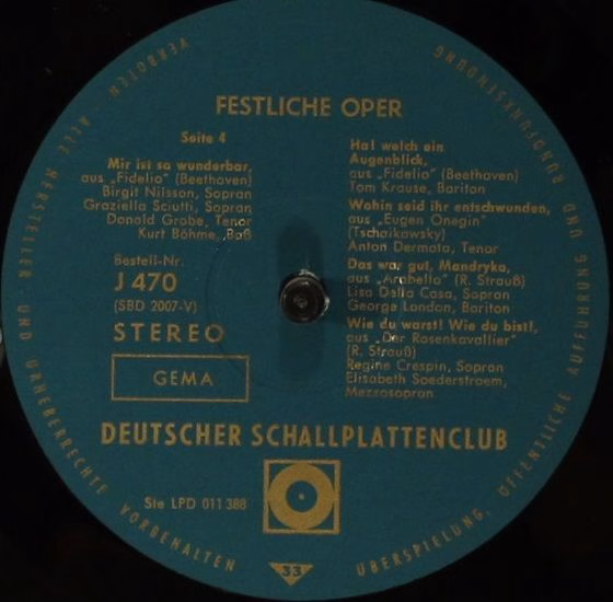 Deutscher Schallplattenclub J 469 - Various - Festliche Oper - Image 5