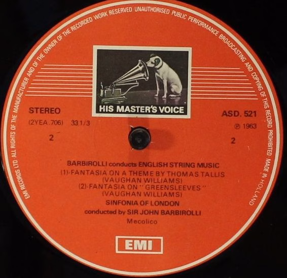His Master's Voice ASD 521 - Sir John Barbirolli, Sir Edward Elg - Image 4