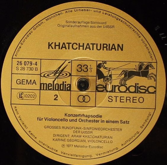Eurodisc 26 079-4 - Aram Khatchaturian, Nikolai Petrov, Karina G - Image 3