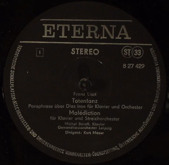 Eterna 8 27 429 - Franz Liszt, Michel Béroff, Gewandhausorcheste - Image 4