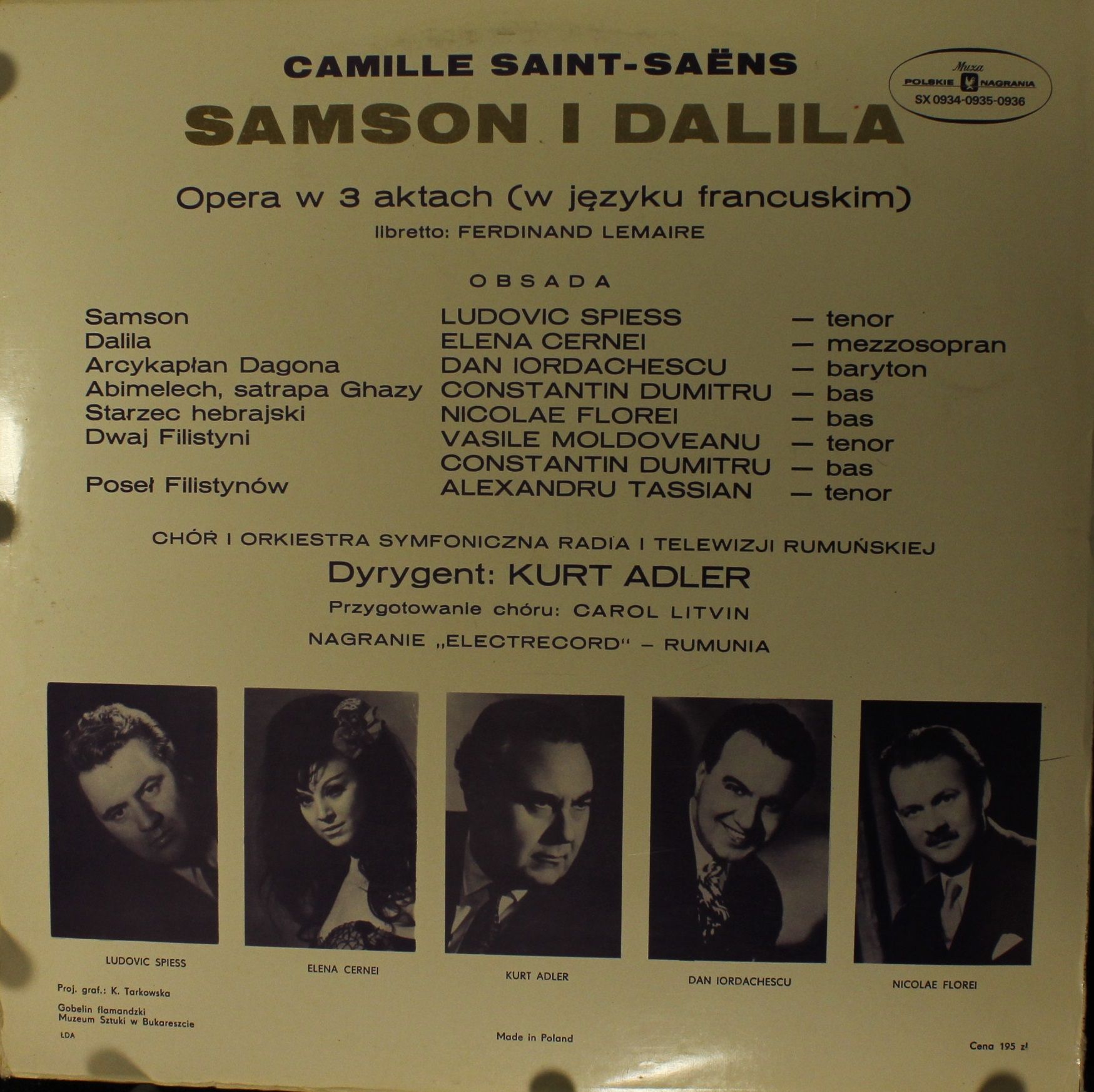 Polskie Nagrania Muza SX 0934 SX0935 SX0936 - Camille Saint-Saën - Image 2