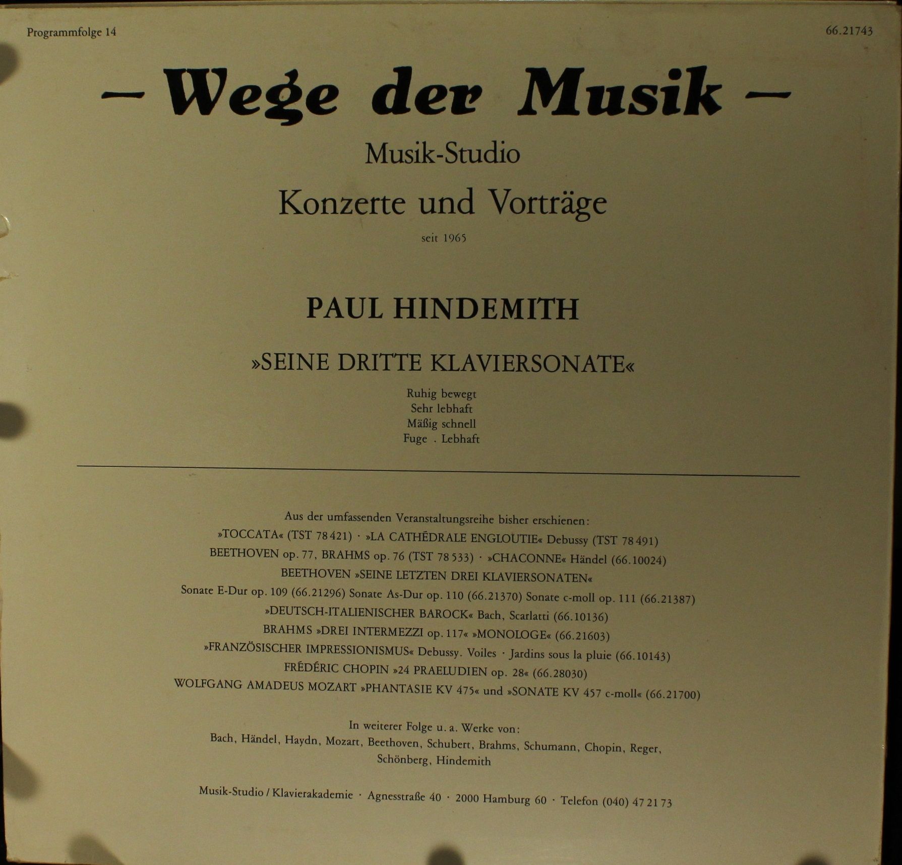 TELDEC »Telefunken-Decca« Schallplatten GmbH 66.21743 - Alfred H - Image 2