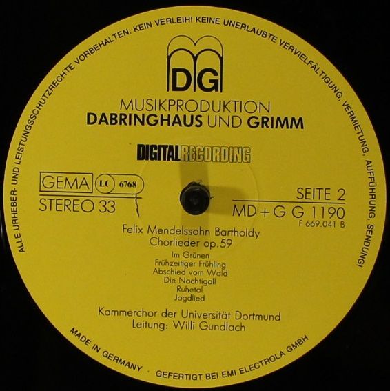 MDG MD + G G 1190 - Felix Mendelssohn-Bartholdy, Kammerchor Der - Image 4