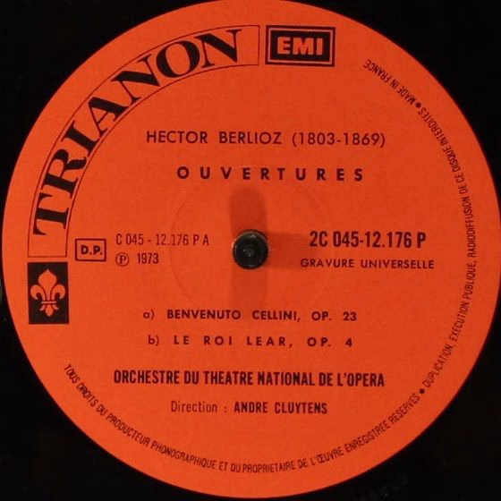 Trianon TRI 33 143 - Hector Berlioz, André Cluytens, Orchestre N - Image 4