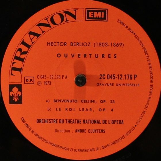 Trianon TRI 33 143 - Hector Berlioz, André Cluytens, Orchestre N - Image 4
