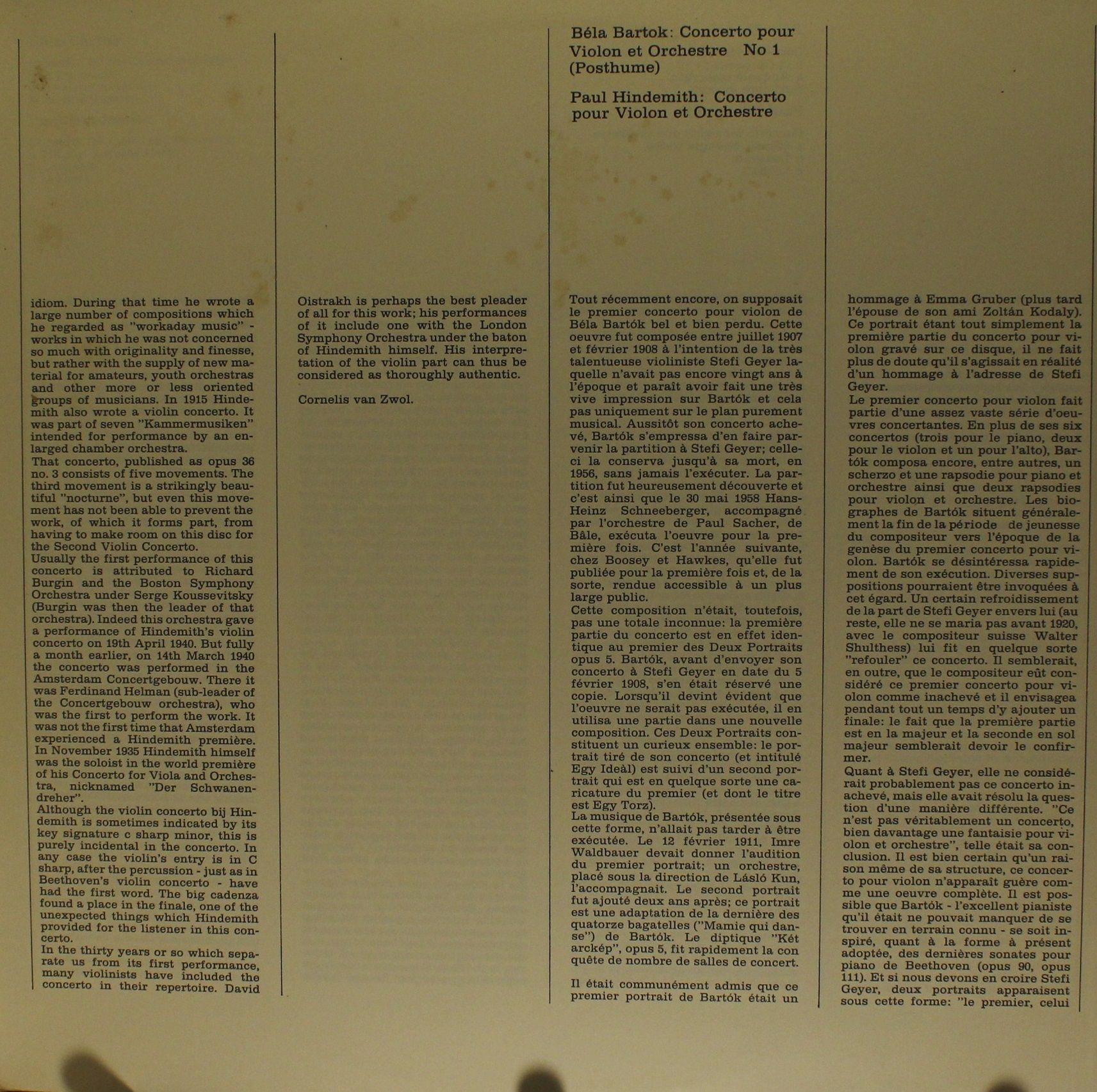 691.411 - Béla Bartók, Paul Hindemith, David Oistrach, Russian - Image 4