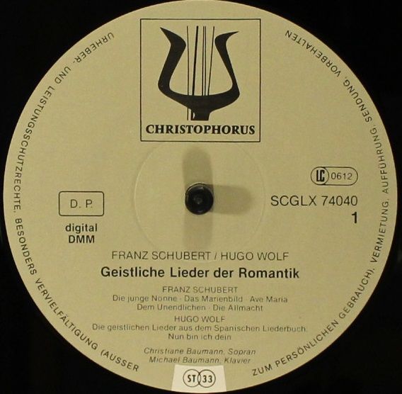 Christophorus SCGLX 74040 - Franz Schubert, Hugo Wolf, Christian - Image 2