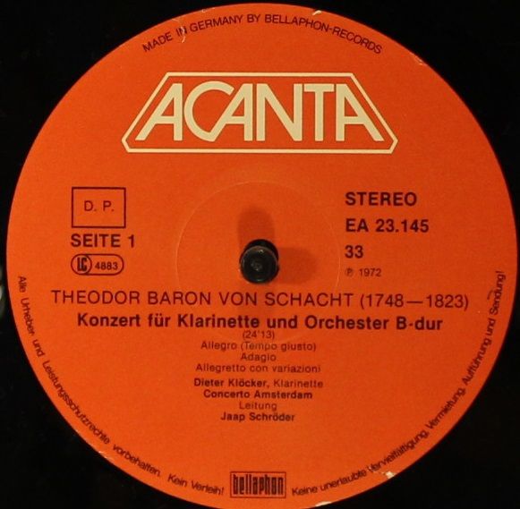 ACANTA EA 23 145 - Theodor von Schacht, Franz Anton Hoffmeister, - Image 4
