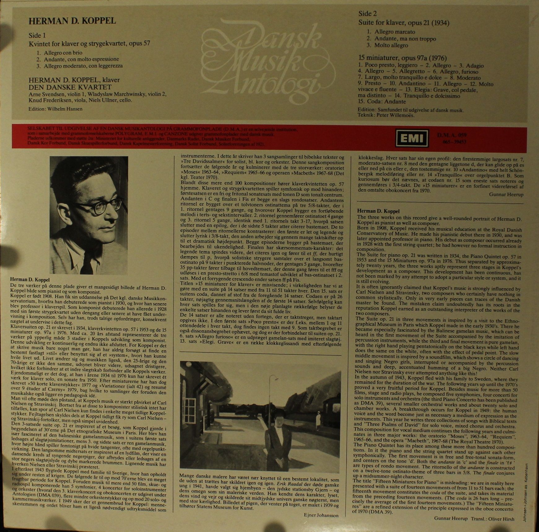 EMI 065-39453 - Herman D. Koppel - Klaverkvintet / Suite For Kla - Image 2