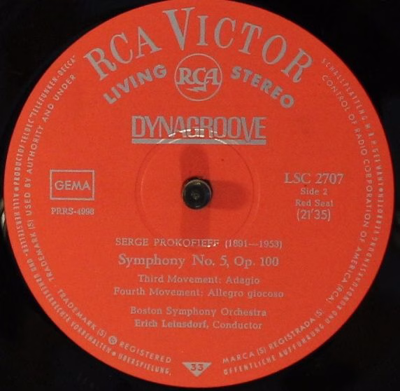 RCA Victor Red Seal LSC 2707 - Sergei Prokofiev - Symphony No. 5 - Image 3
