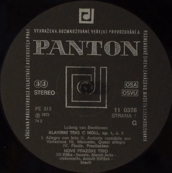 Panton 11 0378 - Pražské Trio, Pražské Trio, Ludwig van Beethove - Image 4