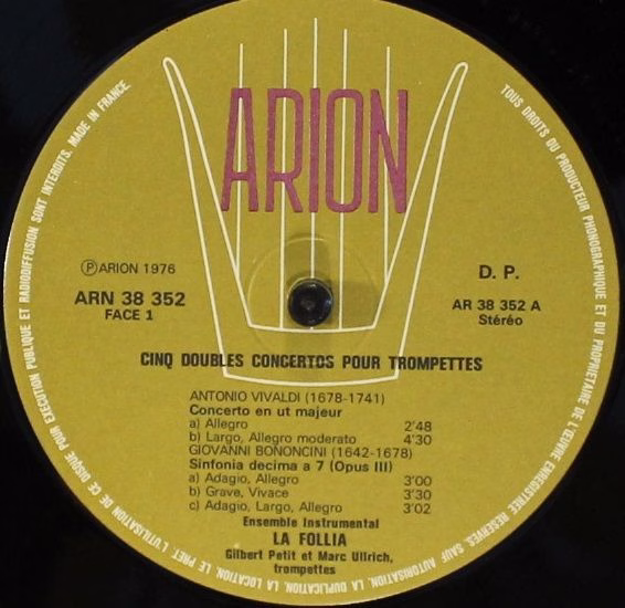 ARION ARN 38 352 - Antonio Vivaldi, Giovanni Maria Bononcini, Fr - Image 4