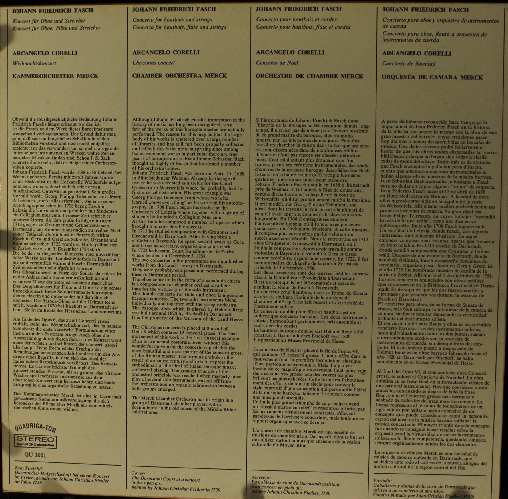 Quadriga-Ton QU 1061 - Johann Friedrich Fasch, Arcangelo Corelli - Image 2