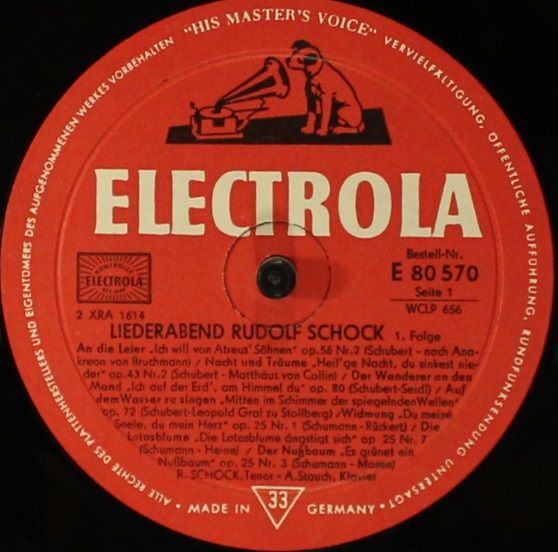 Electrola E 80 570 - Rudolf Schock, Adolf Stauch - Liederabend E - Image 3