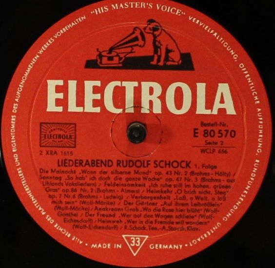 Electrola E 80 570 - Rudolf Schock, Adolf Stauch - Liederabend E - Image 4