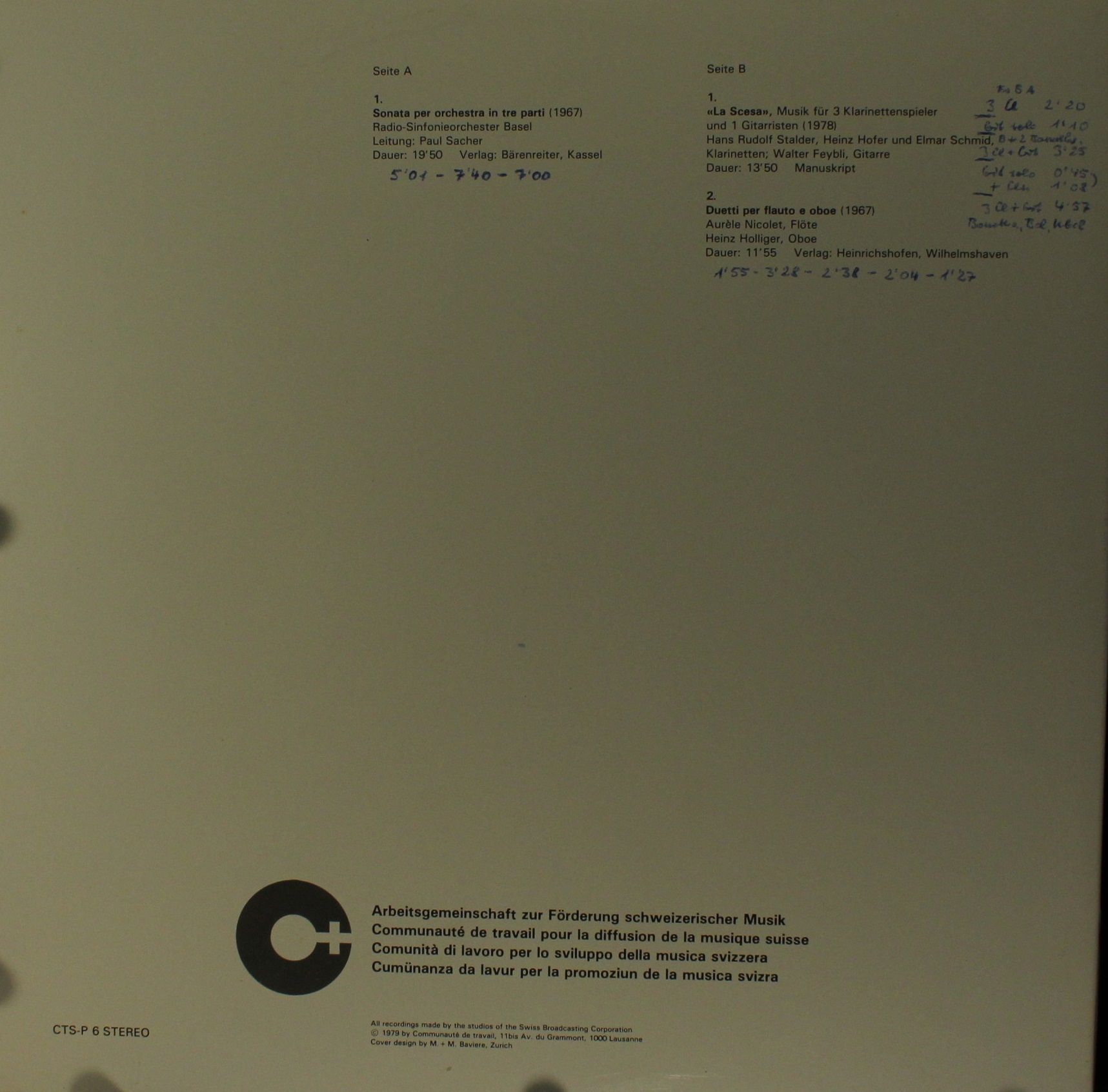 Communauté pour la Musique Suisse CTS-P 6 - Robert Suter - Sonat - Image 2