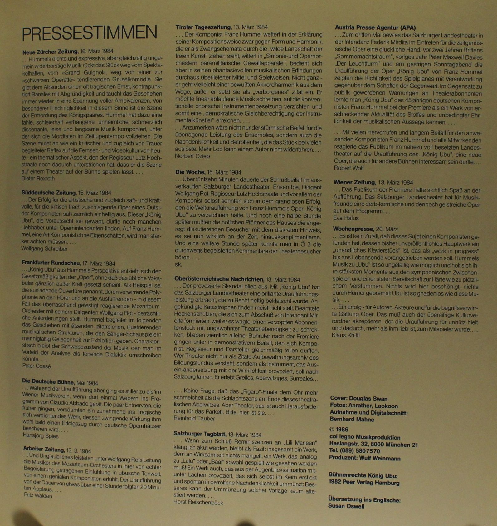 Col Legno BM 30 SL 6.5501/02 Digital - Franz Hummel - König Ubu - Image 4