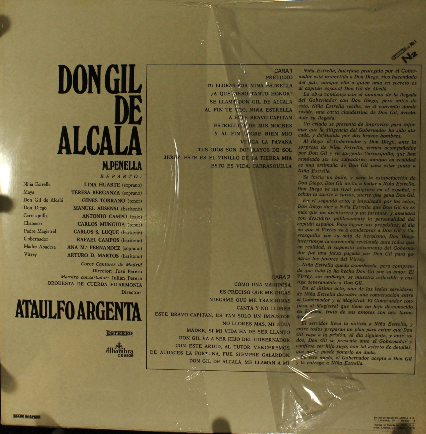 Alhambra (2) CS 8506 - Manuel Penella Moreno, Ataúlfo Argenta, C - Image 2