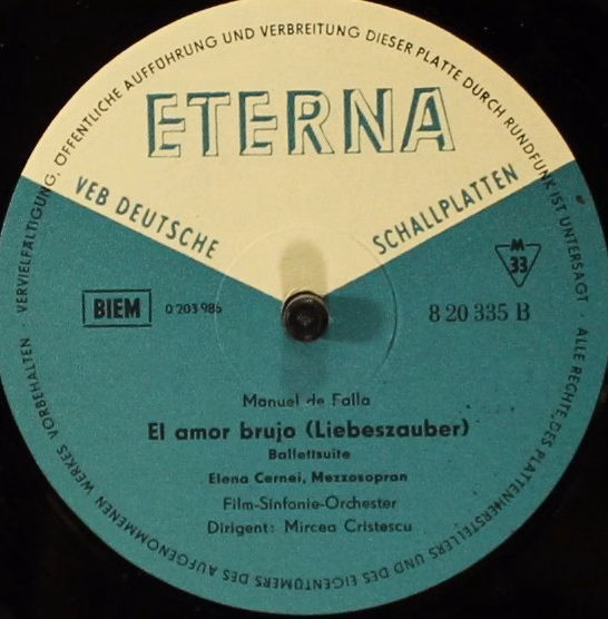 Eterna 8 20 335 - Édouard Lalo, Manuel De Falla - Symphonie Espa - Image 4