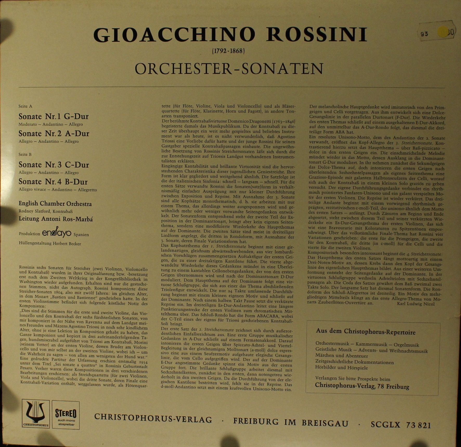 Christophorus SCGLX 73 821 - Gioacchino Rossini, English Chamber - Image 2