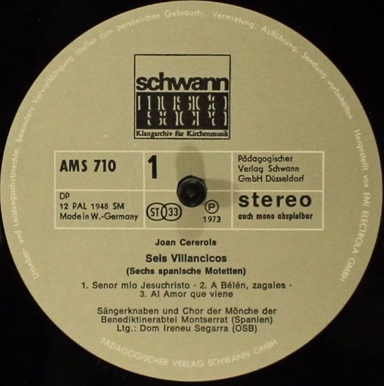 Schwann Musica Sacra AMS 710 - Joan Cererols, Josep Antoni Marti - Image 3