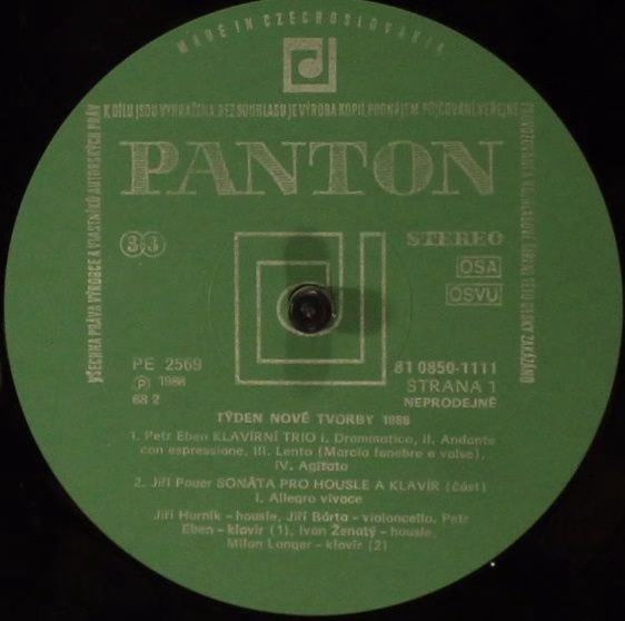 Panton 81 0850—1111 - Petr Eben, Jiří Pauer, Pavel Jeřábek (4) - - Image 3