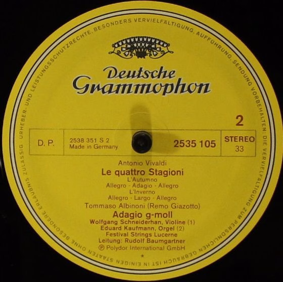 Deutsche Grammophon 2535 105 - Antonio Vivaldi, Tomaso Albinoni, - Image 4