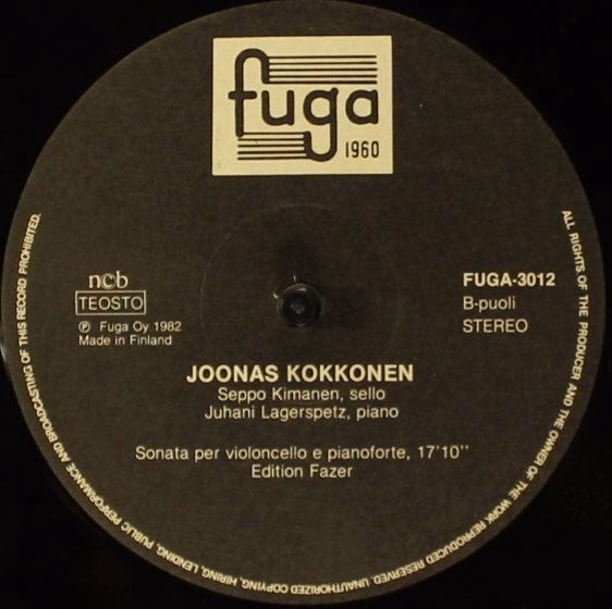 Fuga (2) FUGA 3012 - Joonas Kokkonen, Jean Sibelius Quartet, Sep - Image 4