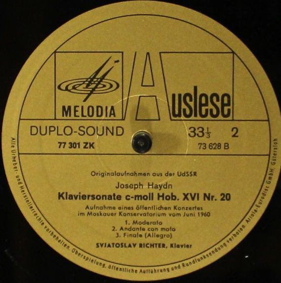 Eurodisc 77 301 ZK - Sviatoslav Richter, Ludwig van Beethoven, J - Image 4