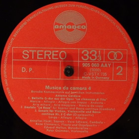 Amadeo AVRS 5060 St - Antonio Caldara - Barocke Kammermusik Auf - Image 3